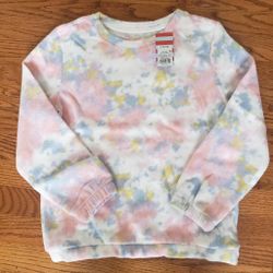 Cat & Jack Fleece Pullover Sweatshirt Warm Tie-Dye