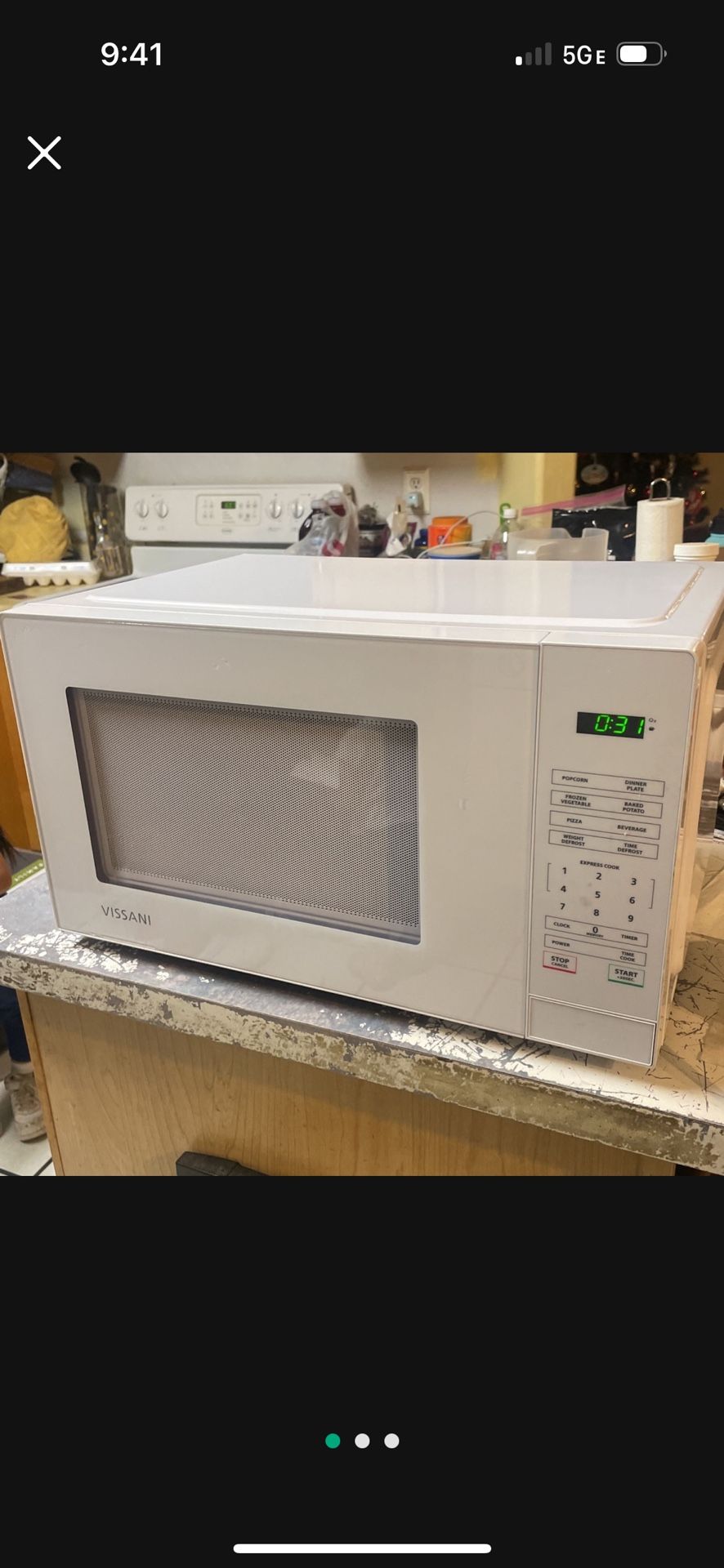 1000 WATT VISSANI WHITE MICROWAVE NEW