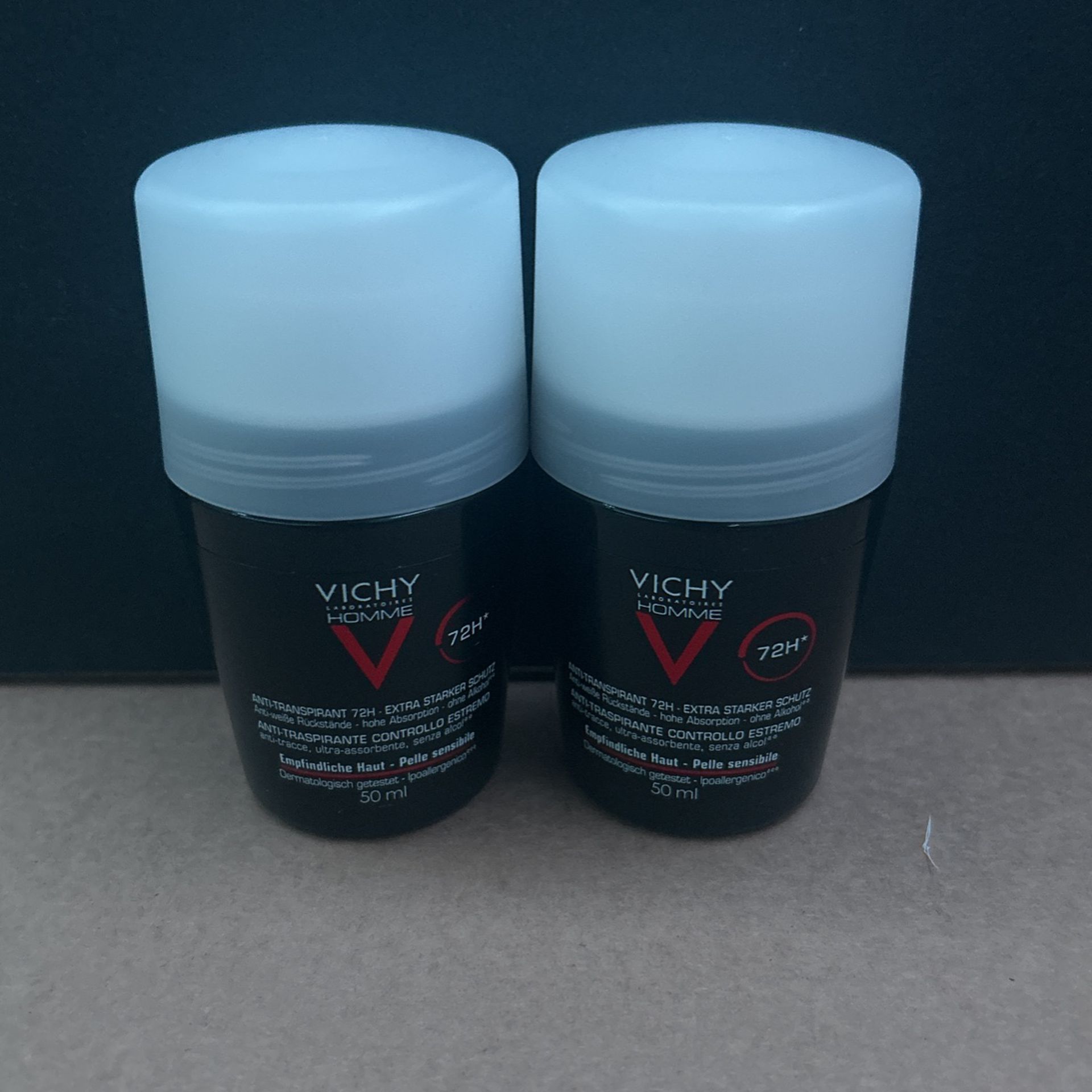 Vichy Homme Deodorant 72Hr 50ml 2 Pack