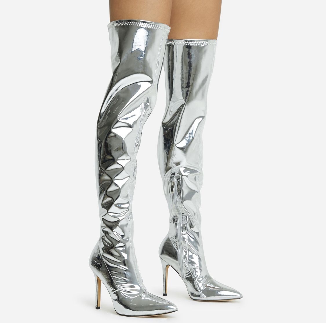 Silver Boots Size US6 W