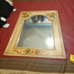 Hand Painted  Rustic Wall Mirror 22.5x30.5