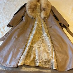 Real Sable Leather Coat