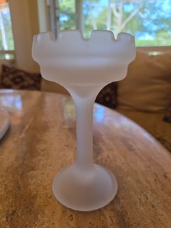 Vintage PartyLite Clairmont Frosted Satin Glass Pedestal Base for Fairy Lamp