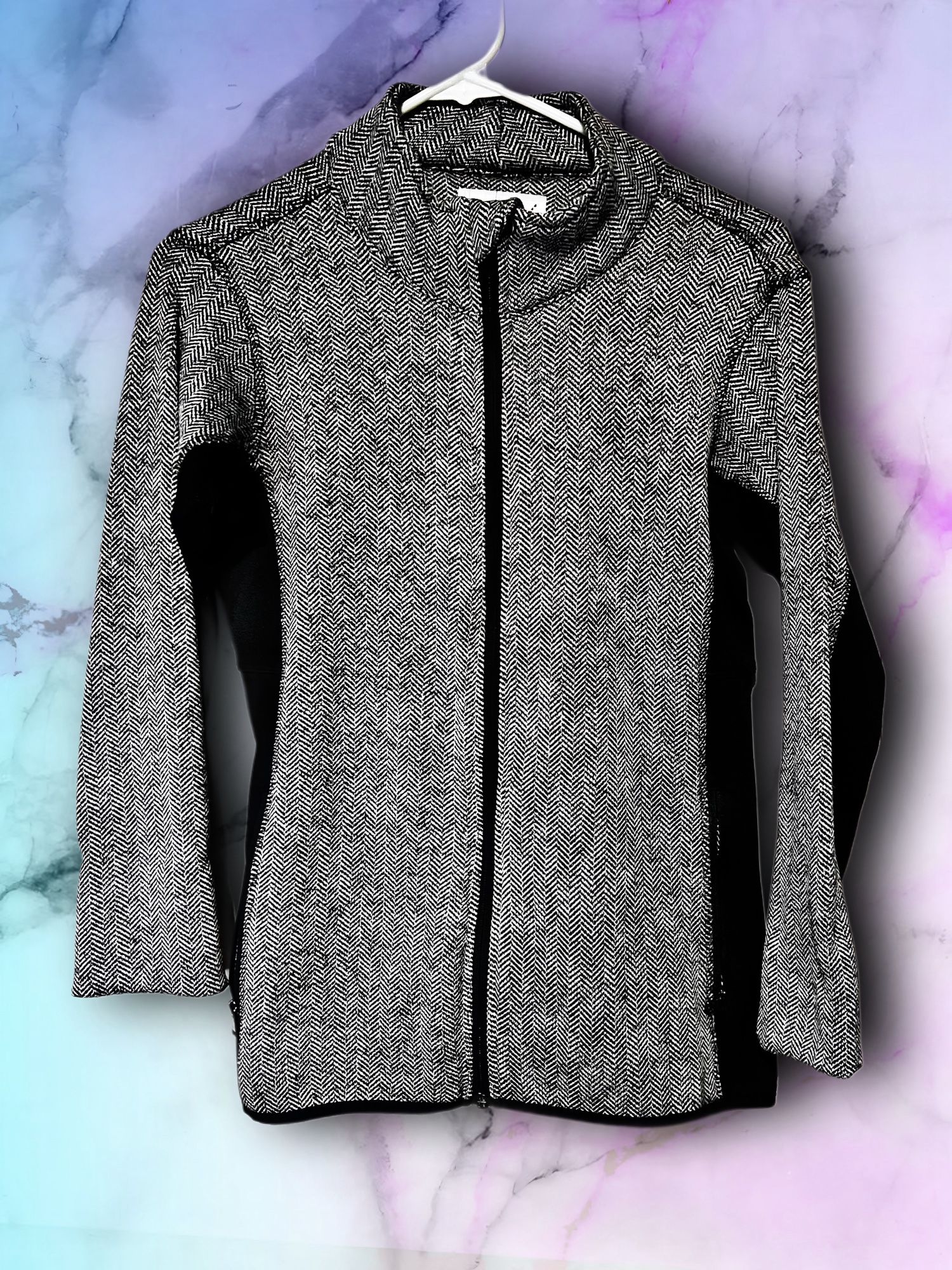 Marc New York Women’s Jacket – Herringbone Black White