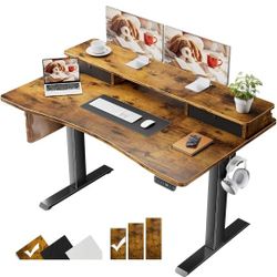 Computer Desk with Storage, adjustable Height 