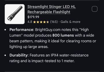 Stream light flashlight