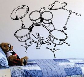 PRE MADE Wall Decal Home Decor Drumset Drums Music