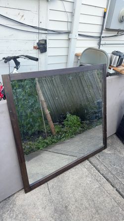 Mid-Century Modern Wood Framed Mirror