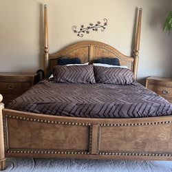 Avanti Honey Maple 12 Piece King Size Bedroom Set Comes With 2 Xtra Long Posts