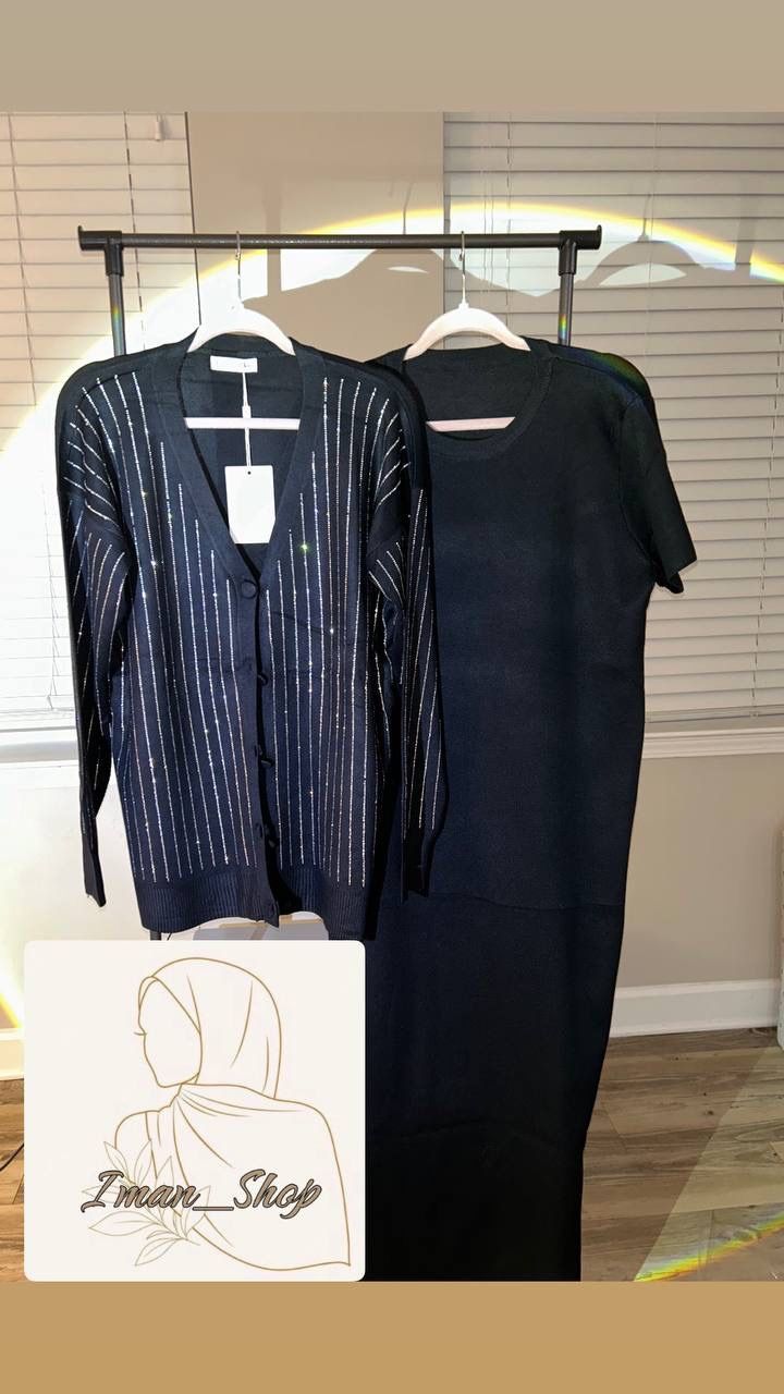 2pc Set Dress+cardigan
