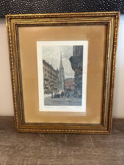 Robert Kasimir Framed Original Color Etching A33 18T549