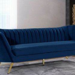Margo Velvet Navy Sofa

