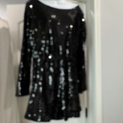 Black Sequins Dress 