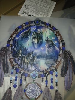 Wolf Dream Catcher .Iron On Patch