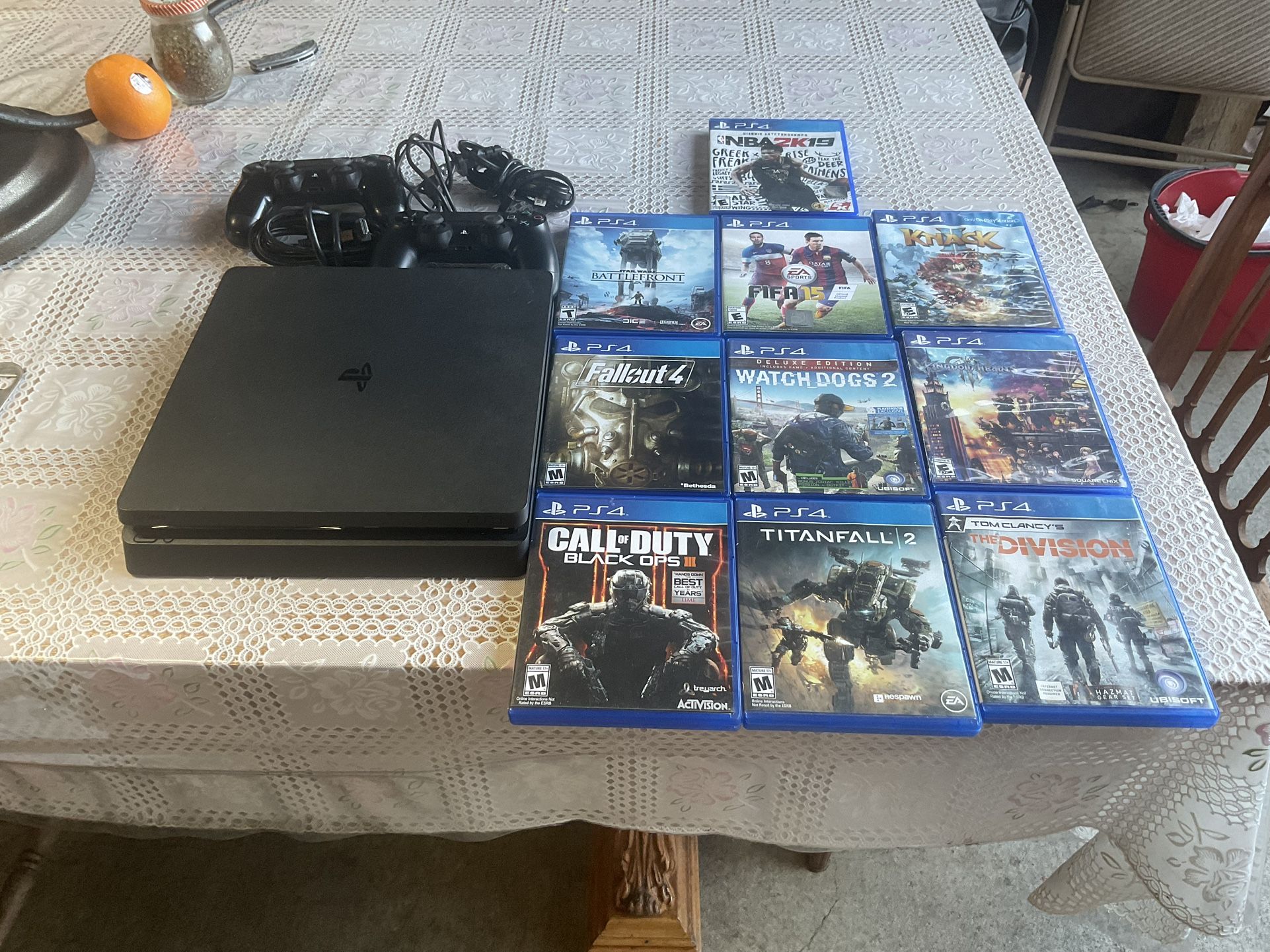 Sony PlayStation 4 CUH-2215B 1TB Slim Gaming Console  With Everything  10 Games 