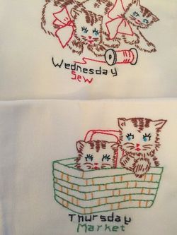 Vintage Day Of The Week Dish Towels