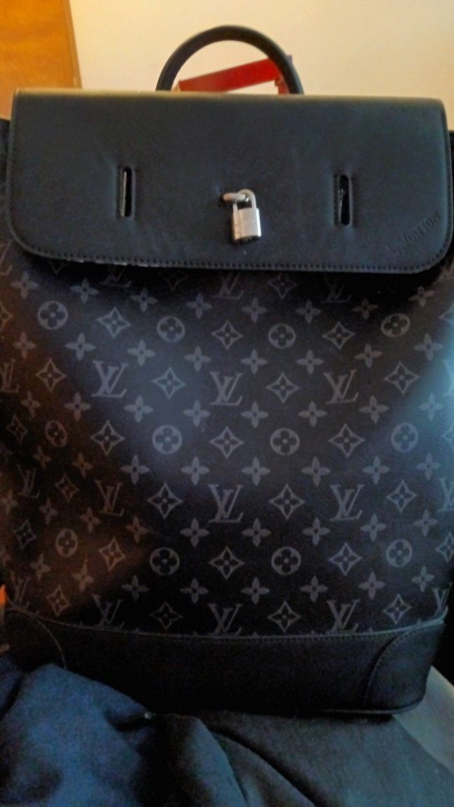 Louis Vuitton Backpack Monogram Eclipse Steamer,BLACK RARE 