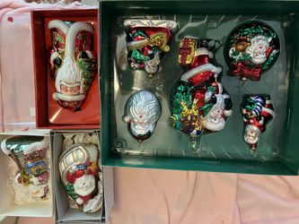 Glass Blown Santa Ornaments 