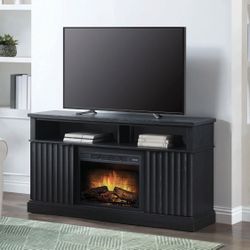 Fireplace Tv Stand Black 