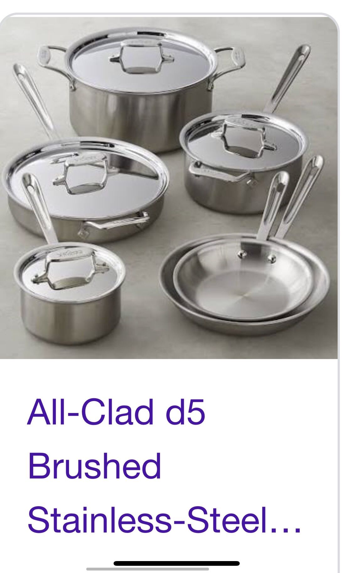 All-Clad Set Of 6 Pots and pans