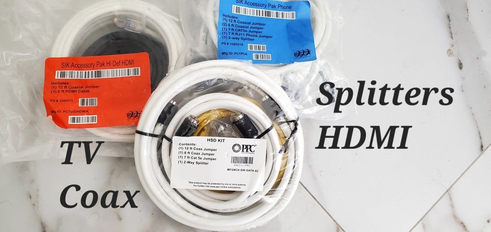 Coax For TV Also New Remotes, HDMI , Contact For Needs
