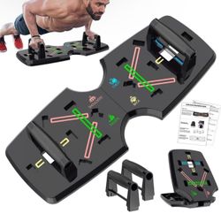 Push Up Board, Portable Multi-Function Foldable 10 in 1 Push Up Bar, Push up Handles for Floor,Professional Push Up Strength Training Equipment