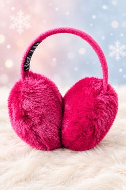 Hot Pink Faux Fur Earmuffs one size