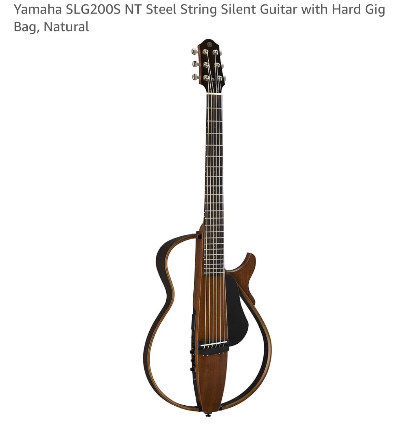 Yamaha SLG200S NT Steel String Silent Guitar with Hard Gig Bag, Natural