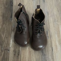 OBIONO New Retro Lace Up Wide Toe Ankle Boots