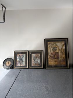Sterling & Noble Wall Clock & Framed Art
