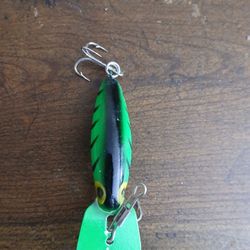 Unused Thin Fin Pre Rapala Storm Lure Green And Black Read Description