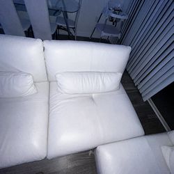 White leather couch