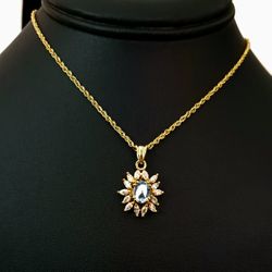 Faceted Blue Stone Necklace