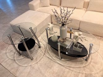 3-Piece Glass Coffee Table Set – Modern Style