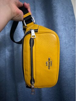 Coach yellow leather belt bag