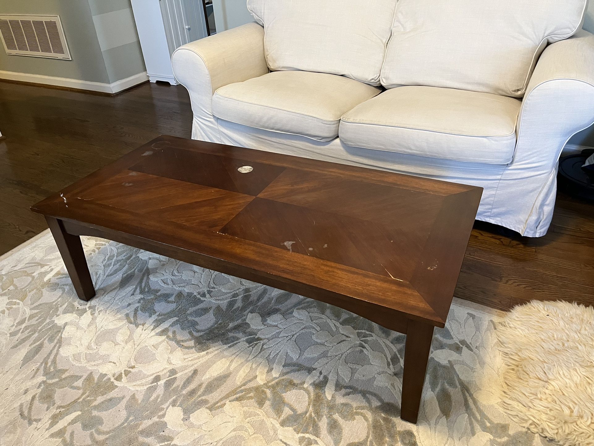 Rectangular Solid Wood Walnut Color Coffee Tables