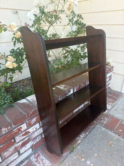 Hanging wall shelves — Pristine Pottery Barn dark wood
