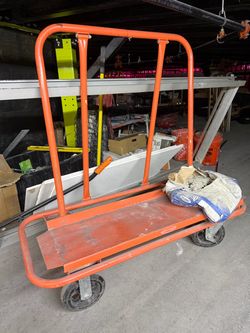 Orange Heavy-Duty Drywall Cart