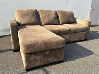 Abbyson Living 90” Sleeper Sectional Sofa with Bed Pullout & Storage Chaise