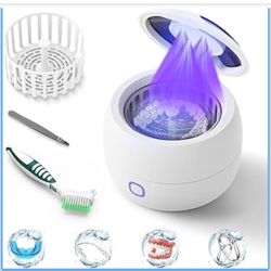 2025 Ultrasonic Retainer Cleaner Machine – 45kHz Retainer Cleaner for Night Guards, Mouth Guards, Dentures – 24W Dental Ultrasonic Cleaner with 4 Mode