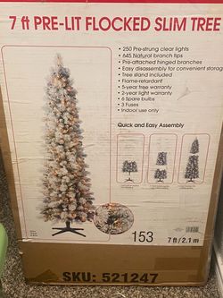 7ft pre-lit slim tree