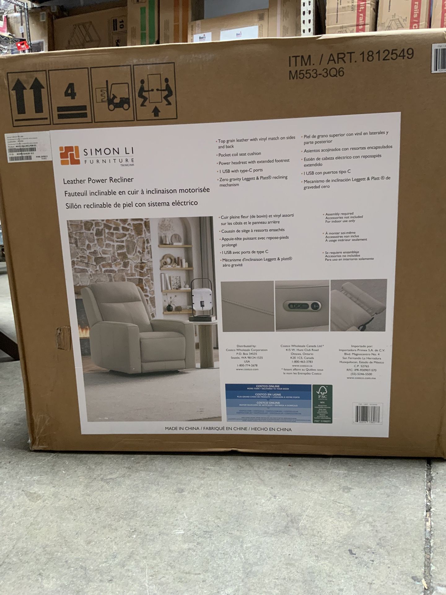 Wren Zero Gravity Power Leather Recliner