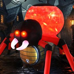 NEW Halloween 7FT Spider in Barrel