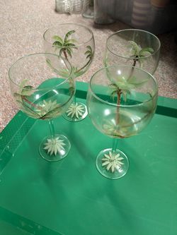 Hand painted wine glasses