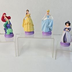 Set Of 6 Disney Princess Figures Ink Stamps Cinderella Snowwhite Belle Ariel Jasmine Aurora. Ink is dried out
