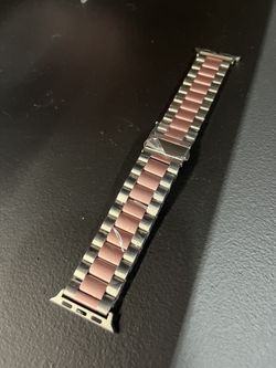 Pink And Silver iPhone Watch Wrist Band
