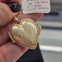 Fcp2344 Gold Heart Locket Pendant 