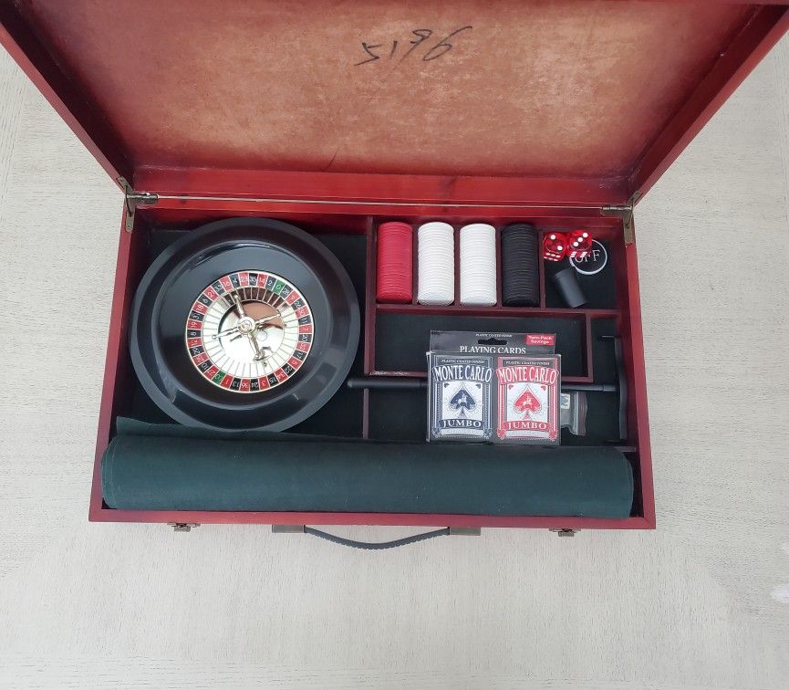 Multi Casino Card Game With Poker (1 Latch Broken Last Pic Shown)