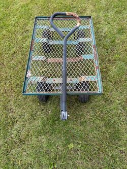 Metal Mesh Garden Utility Wagon Cart