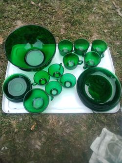 Emerald Green Glassware,$65 For All